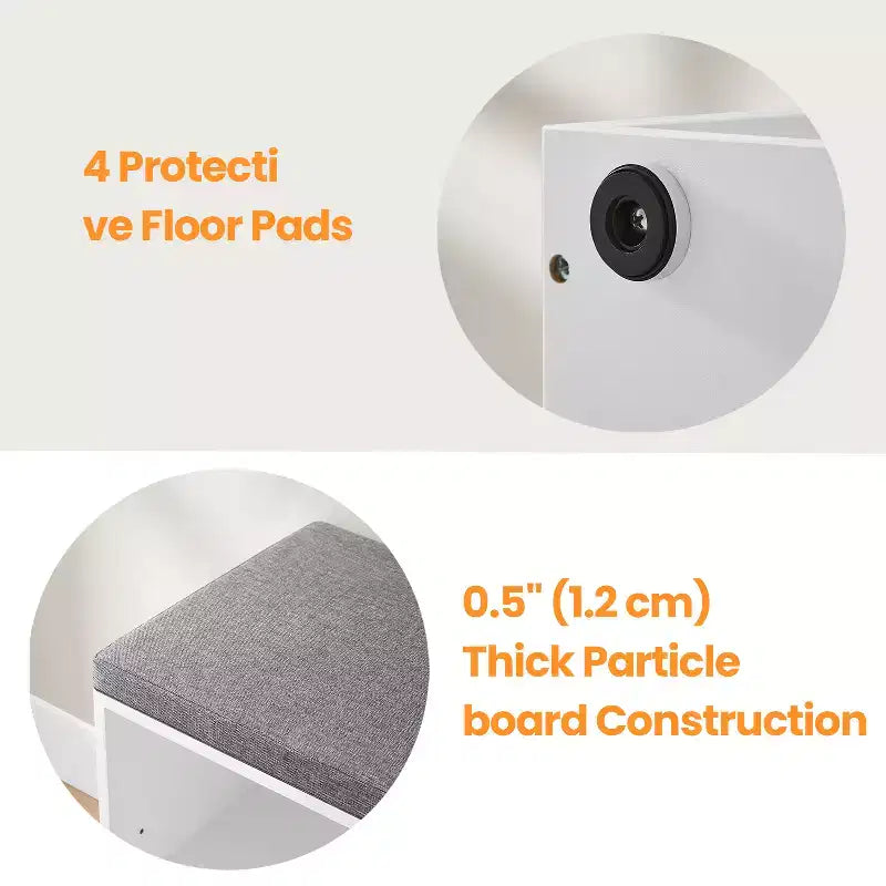 Banc à chaussures élégant avec assise capitonnée et 10 compartiments – Solution de rangement polyvalente pour l'entrée et la chambre