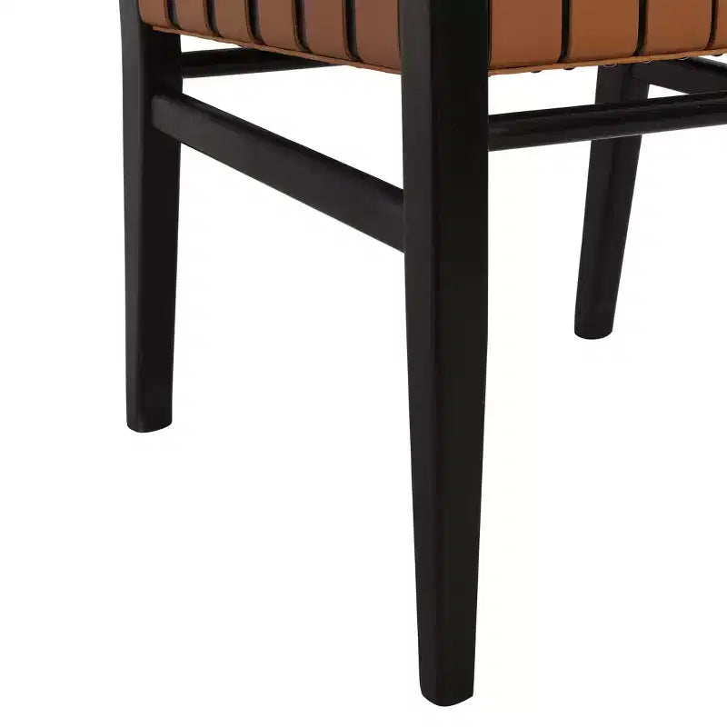Christopher Knight Home Chaise de salle à manger Cassius en similicuir tressé et bois d'hévéa (lot de 2)