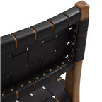 Christopher Knight Home Chaise de salle à manger Cassius en similicuir tressé et bois d'hévéa (lot de 2)