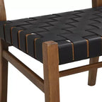 Christopher Knight Home Chaise de salle à manger Cassius en similicuir tressé et bois d'hévéa (lot de 2)