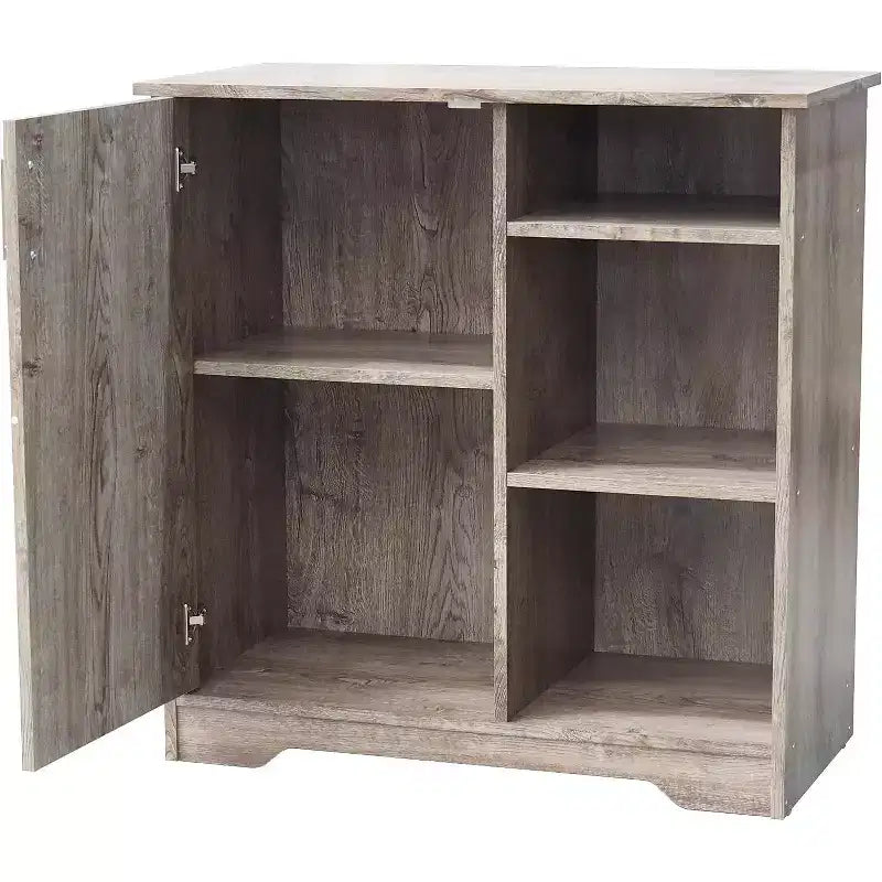 Kings Brand Furniture - Armoire d'appoint avec 3 étagères et 1 placard, Chêne