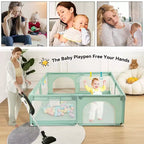 GOTGELIF 71x59 Parc pour bébé 4 panneaux, spacieux et sécurisé, pliable