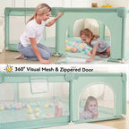 GOTGELIF 71x59 Parc pour bébé 4 panneaux, spacieux et sécurisé, pliable