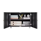 Support d'imprimante avec rangement, meuble d'imprimante pour photocopieuse avec 2 portes, meuble de classement mobile en acier, armoire de rangement roulante sur roulettes pour le bureau à domicile
