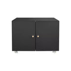 Support d'imprimante avec rangement, meuble d'imprimante pour photocopieuse avec 2 portes, meuble de classement mobile en acier, armoire de rangement roulante sur roulettes pour le bureau à domicile