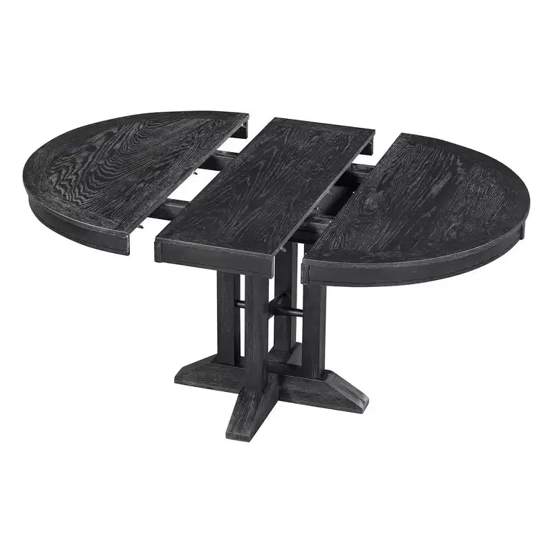 Table de salle à manger extensible en bois style ferme Whisen avec rallonge de 35,5 cm