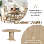 Table de salle à manger extensible en bois style ferme Whisen avec rallonge de 35,5 cm