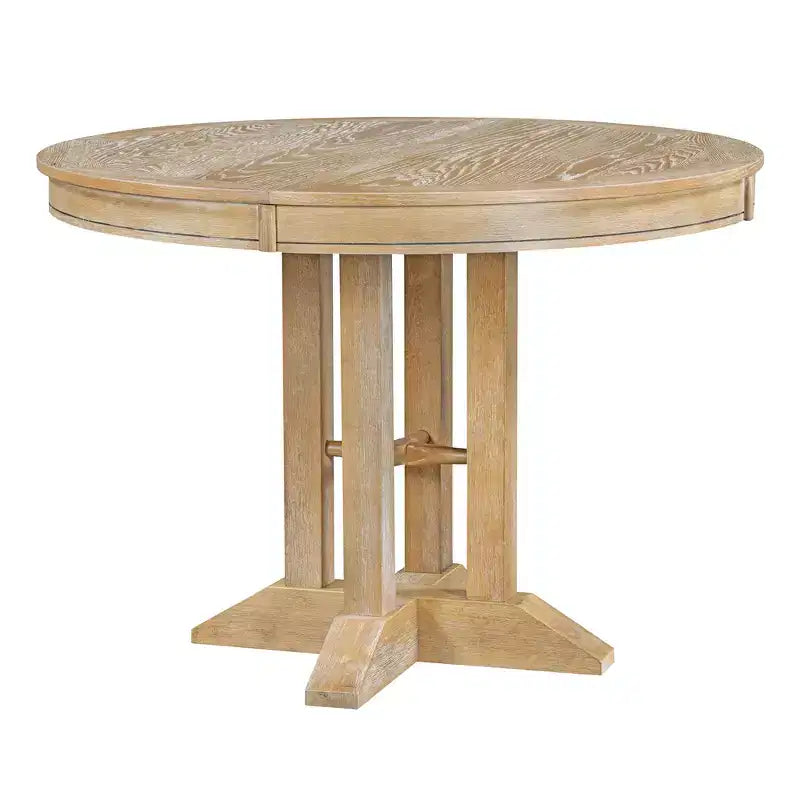 Table de salle à manger extensible en bois style ferme Whisen avec rallonge de 35,5 cm