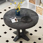 Table de salle à manger extensible en bois style ferme Whisen avec rallonge de 35,5 cm