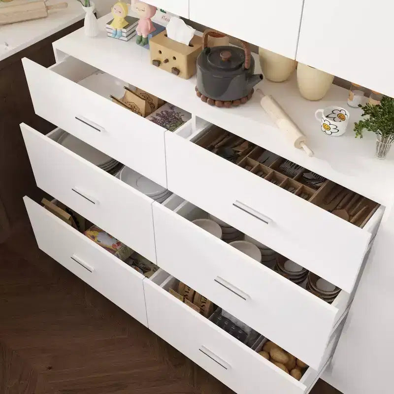 Ensemble d'armoires de cuisine Famapy : Rangement généreux, structure solide et design épuré