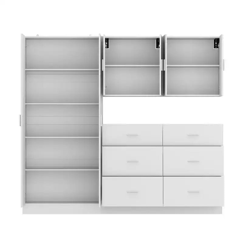 Ensemble d'armoires de cuisine Famapy : Rangement généreux, structure solide et design épuré