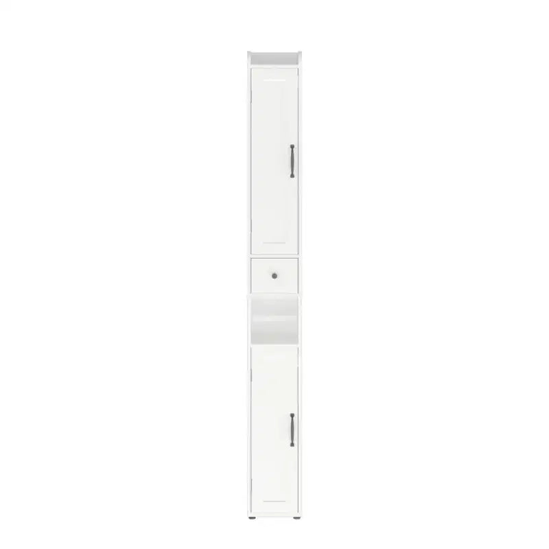 MAYEERTY 67,5 Pouces Armoire de Rangement Haute pour Salle de Bain, Armoire Autonome à 2 Portes avec Étagères Réglables et Porte-Mouchoirs Détachable pour Petites Salles de Bain