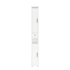 MAYEERTY 67,5 Pouces Armoire de Rangement Haute pour Salle de Bain, Armoire Autonome à 2 Portes avec Étagères Réglables et Porte-Mouchoirs Détachable pour Petites Salles de Bain