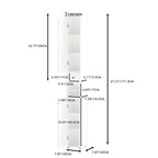 MAYEERTY 67,5 Pouces Armoire de Rangement Haute pour Salle de Bain, Armoire Autonome à 2 Portes avec Étagères Réglables et Porte-Mouchoirs Détachable pour Petites Salles de Bain