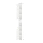 MAYEERTY 67,5 Pouces Armoire de Rangement Haute pour Salle de Bain, Armoire Autonome à 2 Portes avec Étagères Réglables et Porte-Mouchoirs Détachable pour Petites Salles de Bain