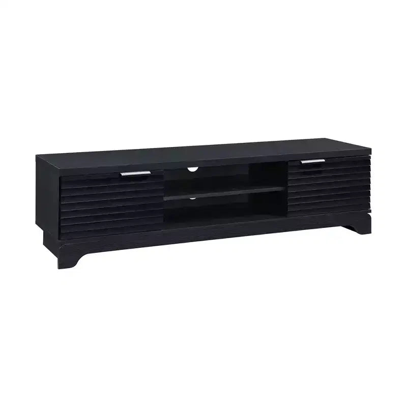Meuble TV en bois AndMakers 58,66 po avec 2 placards de rangement, convient aux téléviseurs jusqu'à 65 po.