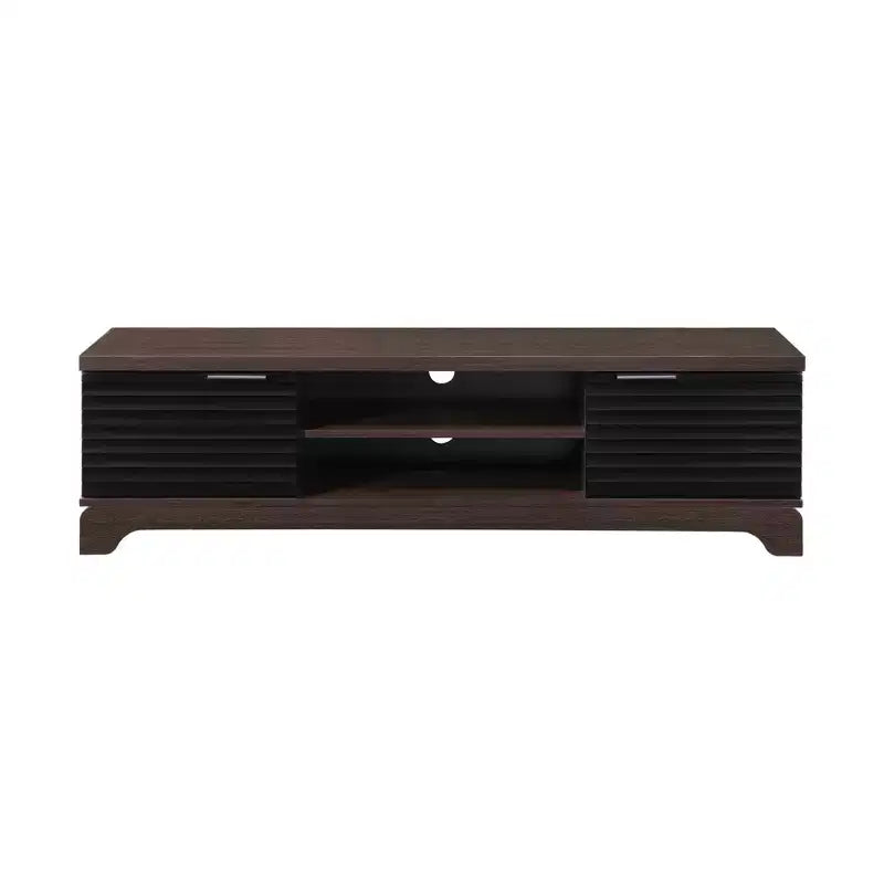 Meuble TV en bois AndMakers 58,66 po avec 2 placards de rangement, convient aux téléviseurs jusqu'à 65 po.