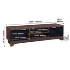 Meuble TV en bois AndMakers 58,66 po avec 2 placards de rangement, convient aux téléviseurs jusqu'à 65 po.