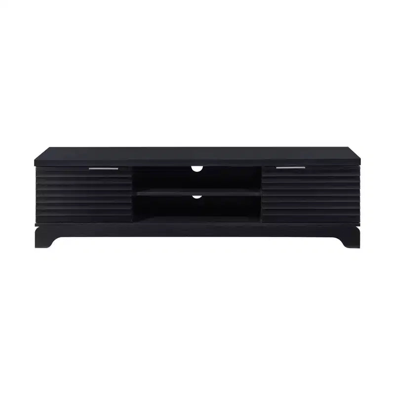 Meuble TV en bois AndMakers 58,66 po avec 2 placards de rangement, convient aux téléviseurs jusqu'à 65 po.