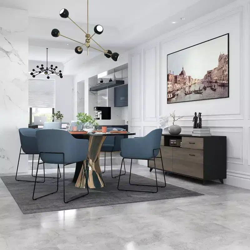 Meuble TV 2 portes Famapy, design à porte abattante, style moderne gris, table d'appoint de salon