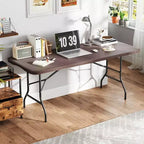 Table pliante Costway 350 LBS avec plateau en HDPE aspect rotin et mécanisme de verrouillage sécurisé