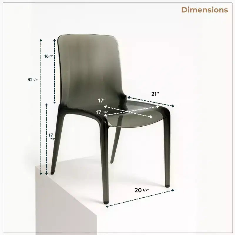 Chaise de salle à manger LeisureMod Murray de style moderne du milieu du siècle - Design en cascade en acrylique, ergonomique et empilable, lot de 4