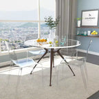 Chaise de salle à manger LeisureMod Murray de style moderne du milieu du siècle - Design en cascade en acrylique, ergonomique et empilable, lot de 4