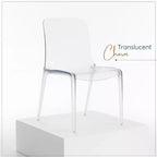 Chaise de salle à manger LeisureMod Murray de style moderne du milieu du siècle - Design en cascade en acrylique, ergonomique et empilable, lot de 4