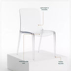 Chaise de salle à manger LeisureMod Murray de style moderne du milieu du siècle - Design en cascade en acrylique, ergonomique et empilable, lot de 4