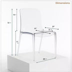 Chaise de salle à manger LeisureMod Murray de style moderne du milieu du siècle - Design en cascade en acrylique, ergonomique et empilable, lot de 4