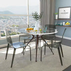 Chaise de salle à manger LeisureMod Murray de style moderne du milieu du siècle - Design en cascade en acrylique, ergonomique et empilable, lot de 4
