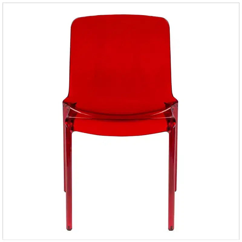 Chaise de salle à manger LeisureMod Murray de style moderne du milieu du siècle - Design en cascade en acrylique, ergonomique et empilable, lot de 4