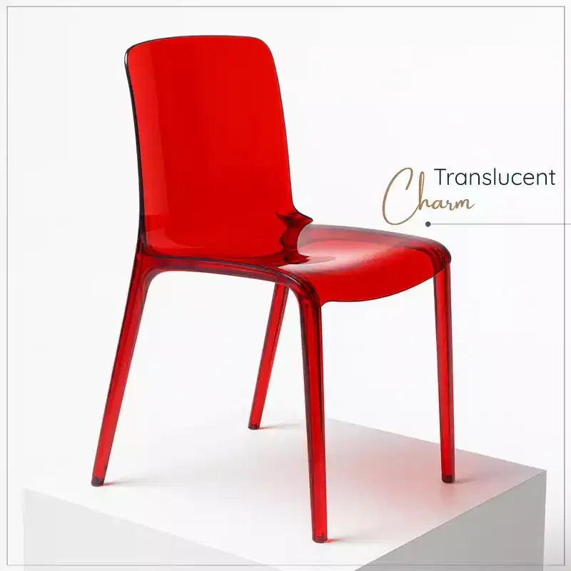 Chaise de salle à manger LeisureMod Murray de style moderne du milieu du siècle - Design en cascade en acrylique, ergonomique et empilable, lot de 4