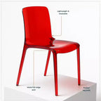 Chaise de salle à manger LeisureMod Murray de style moderne du milieu du siècle - Design en cascade en acrylique, ergonomique et empilable, lot de 4