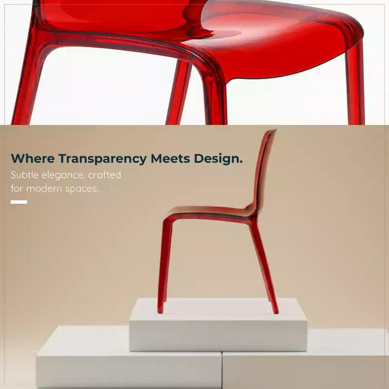 Chaise de salle à manger LeisureMod Murray de style moderne du milieu du siècle - Design en cascade en acrylique, ergonomique et empilable, lot de 4