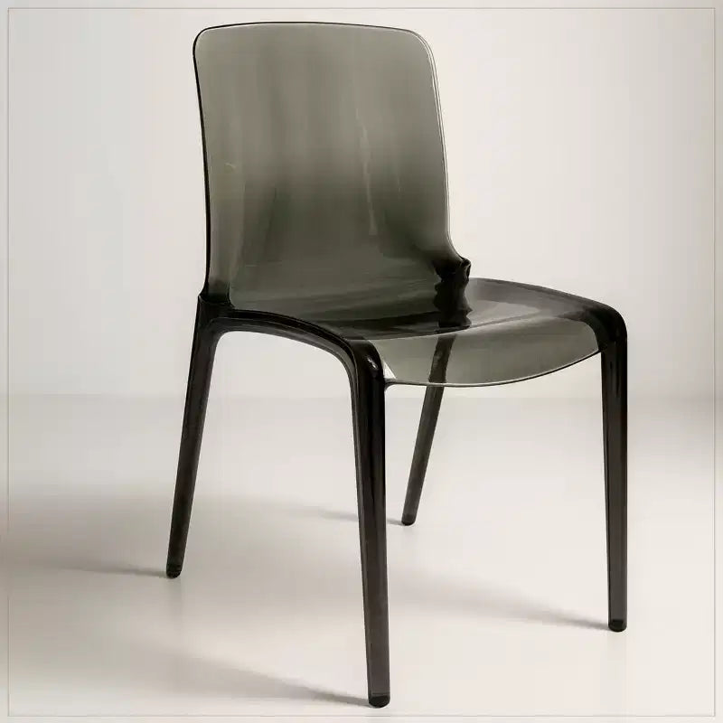 Chaise de salle à manger LeisureMod Murray de style moderne du milieu du siècle - Design en cascade en acrylique, ergonomique et empilable, lot de 4