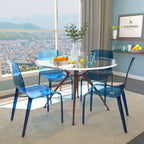 Chaise de salle à manger LeisureMod Murray de style moderne du milieu du siècle - Design en cascade en acrylique, ergonomique et empilable, lot de 4