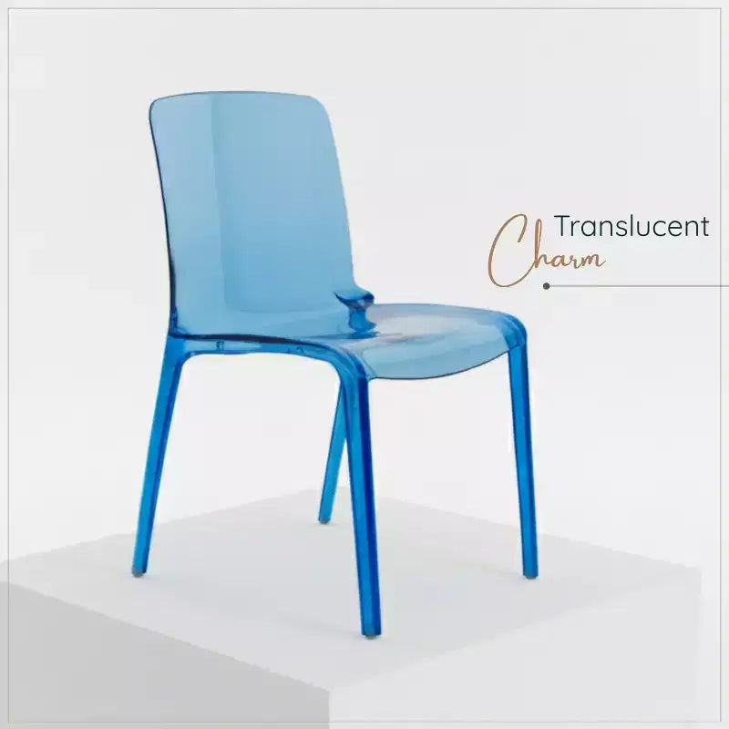 Chaise de salle à manger LeisureMod Murray de style moderne du milieu du siècle - Design en cascade en acrylique, ergonomique et empilable, lot de 4