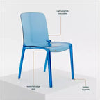 Chaise de salle à manger LeisureMod Murray de style moderne du milieu du siècle - Design en cascade en acrylique, ergonomique et empilable, lot de 4
