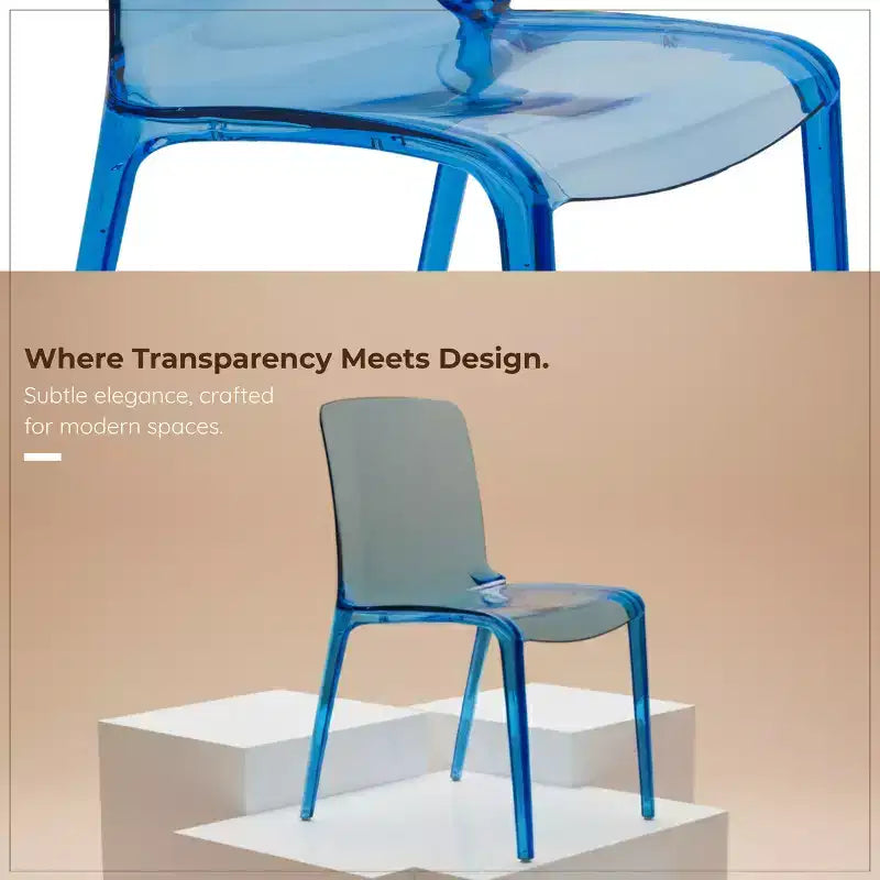 Chaise de salle à manger LeisureMod Murray de style moderne du milieu du siècle - Design en cascade en acrylique, ergonomique et empilable, lot de 4