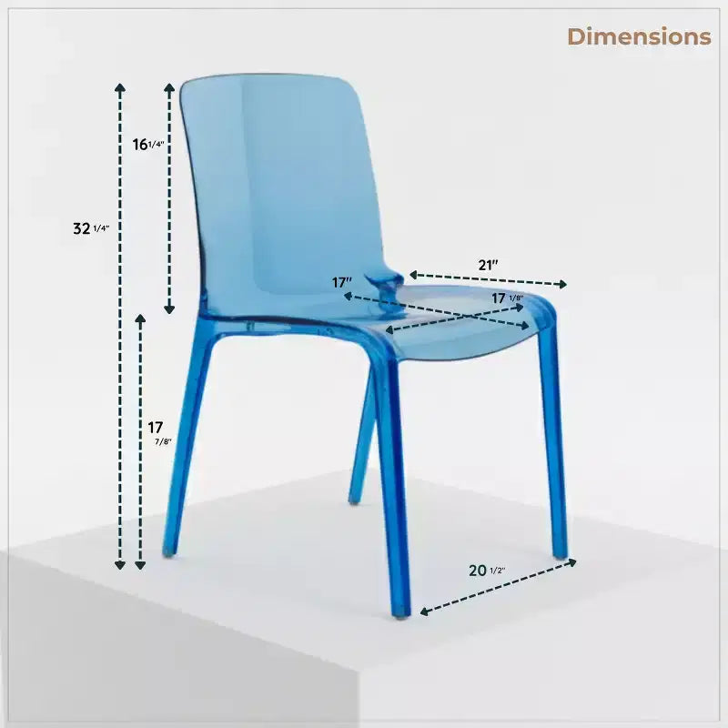 Chaise de salle à manger LeisureMod Murray de style moderne du milieu du siècle - Design en cascade en acrylique, ergonomique et empilable, lot de 4