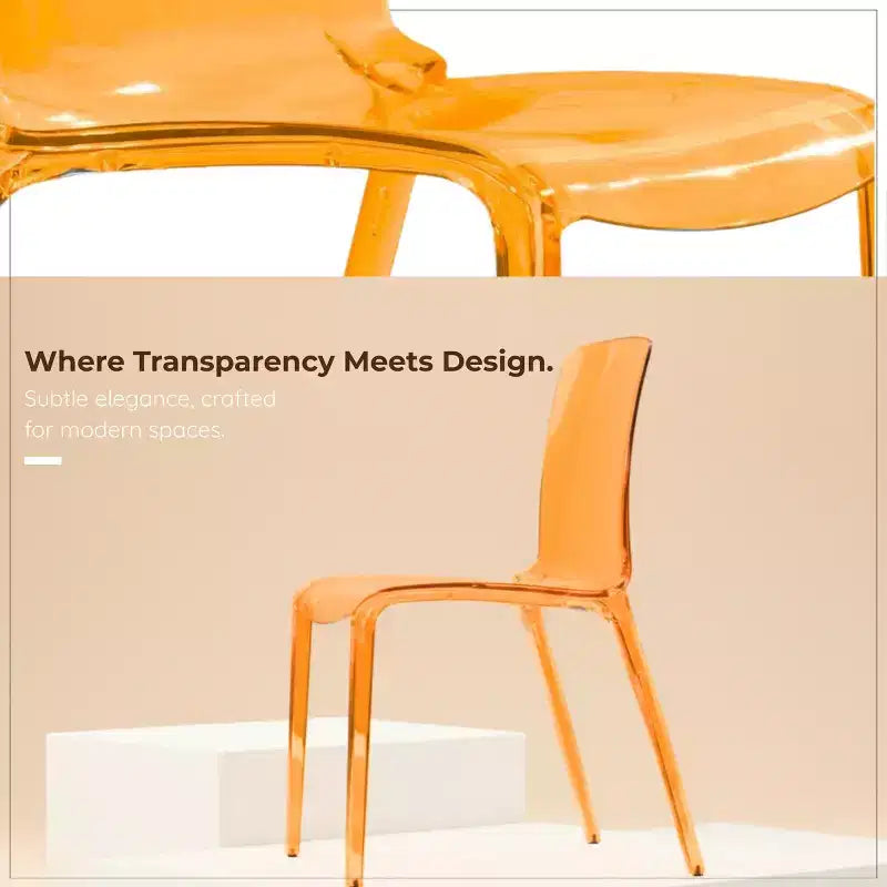 Chaise de salle à manger LeisureMod Murray de style moderne du milieu du siècle - Design en cascade en acrylique, ergonomique et empilable, lot de 4