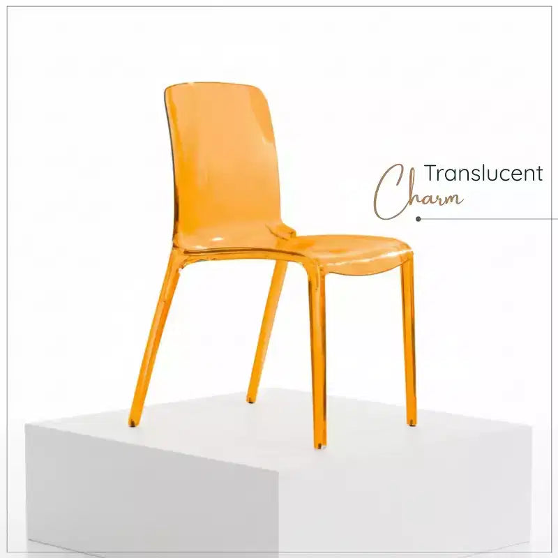 Chaise de salle à manger LeisureMod Murray de style moderne du milieu du siècle - Design en cascade en acrylique, ergonomique et empilable, lot de 4