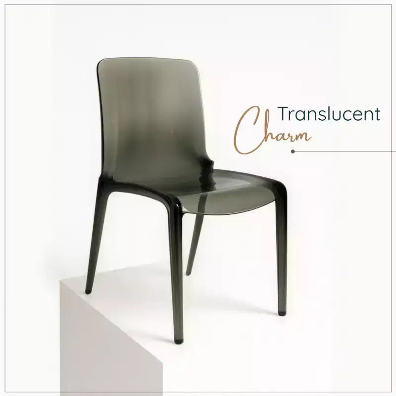 Chaise de salle à manger LeisureMod Murray de style moderne du milieu du siècle - Design en cascade en acrylique, ergonomique et empilable, lot de 4