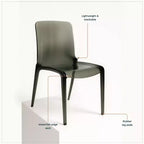Chaise de salle à manger LeisureMod Murray de style moderne du milieu du siècle - Design en cascade en acrylique, ergonomique et empilable, lot de 4