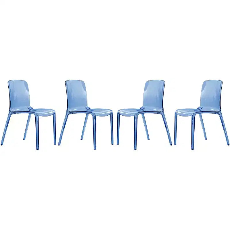 Chaise de salle à manger LeisureMod Murray de style moderne du milieu du siècle - Design en cascade en acrylique, ergonomique et empilable, lot de 4