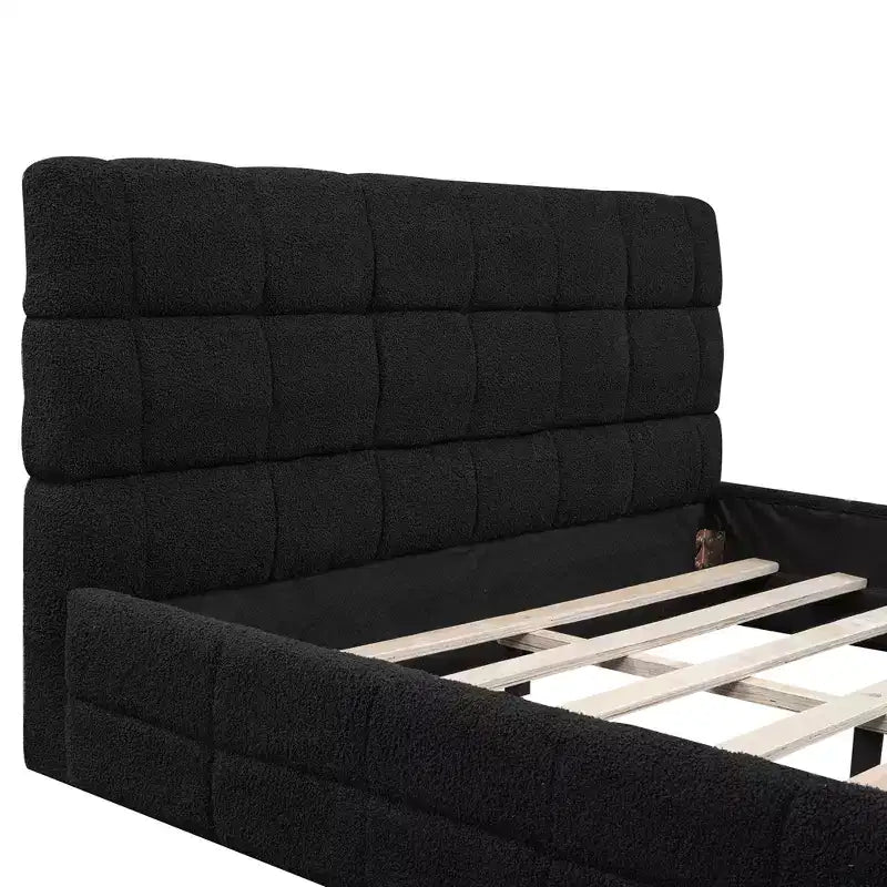 Lit plateforme entièrement rembourré Whisen Elegant Queen Size avec tête de lit