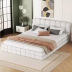 Lit plateforme entièrement rembourré Whisen Elegant Queen Size avec tête de lit