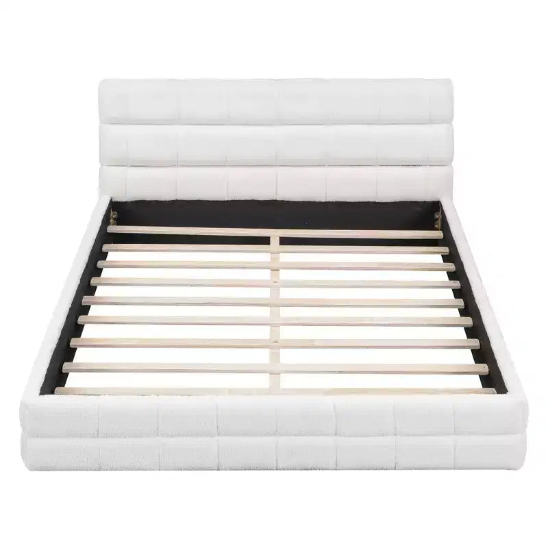 Lit plateforme entièrement rembourré Whisen Elegant Queen Size avec tête de lit