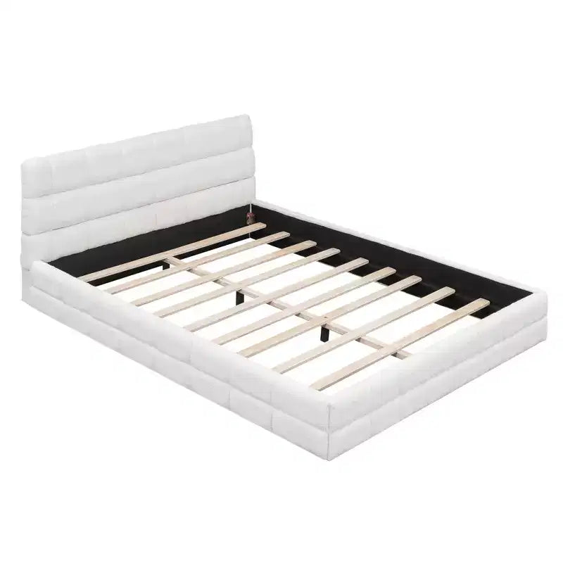 Lit plateforme entièrement rembourré Whisen Elegant Queen Size avec tête de lit